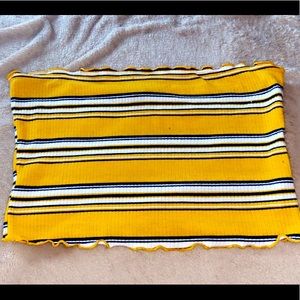 Yellow stripped tube top